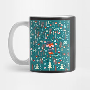 Cute fox waiting for Christmas Mug